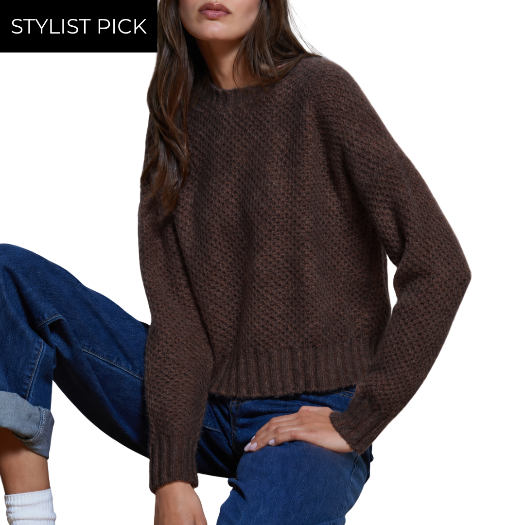 Chunky Honeycomb Sweater in Espresso
