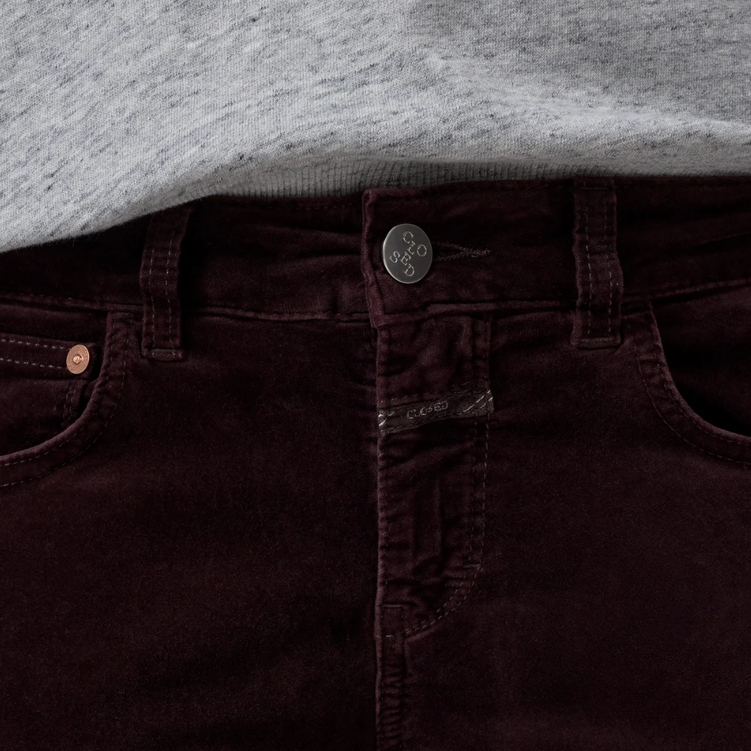 Baker Skinny Velvet Pants 34" in Cinder Brown