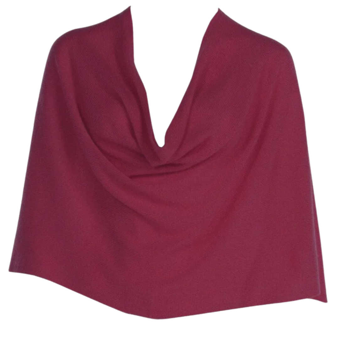 Cashmere Ruana in Merlot