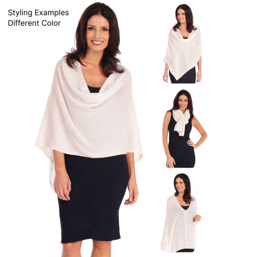 Cashmere Ruana in Steel