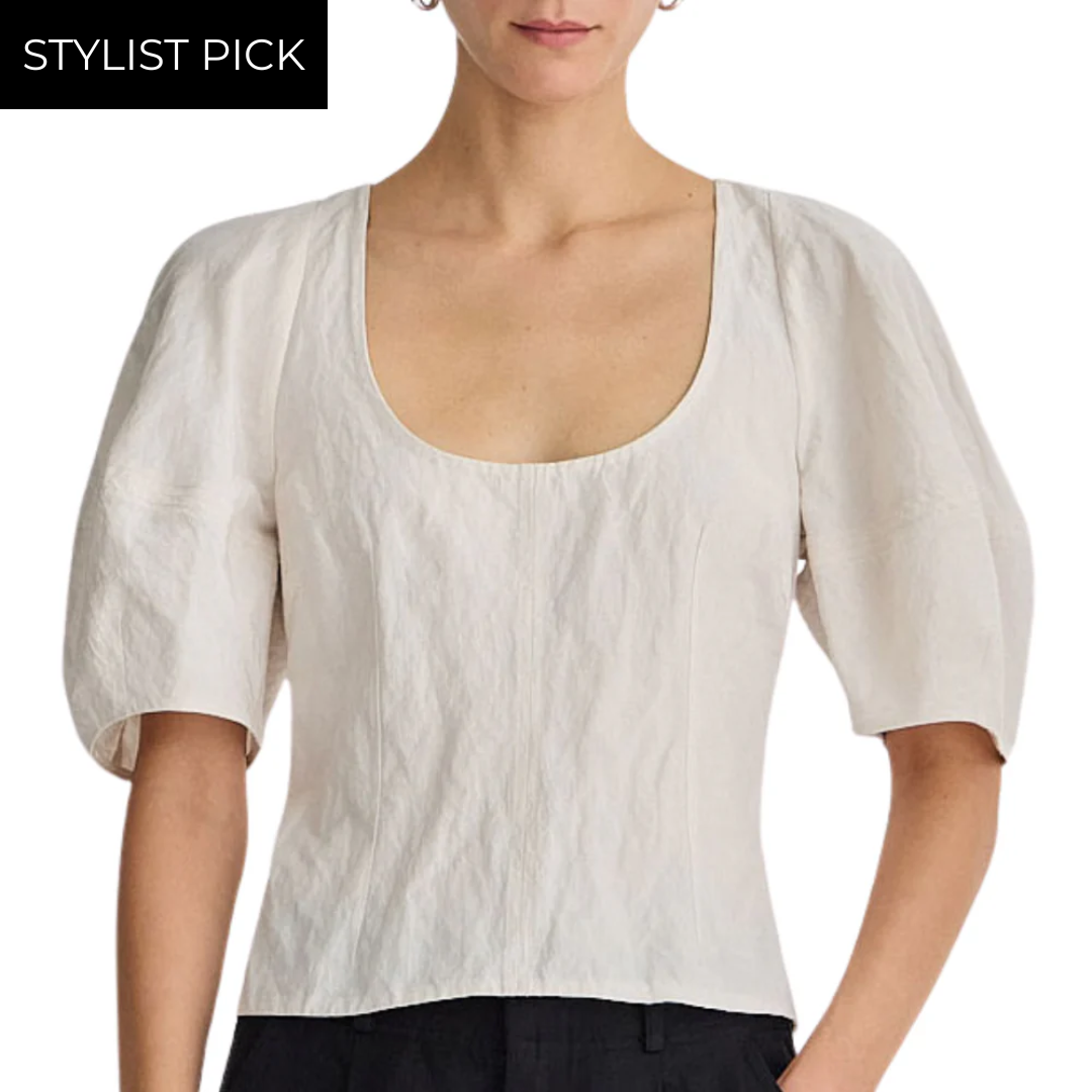 Scoop Neck Lina Top in Birch