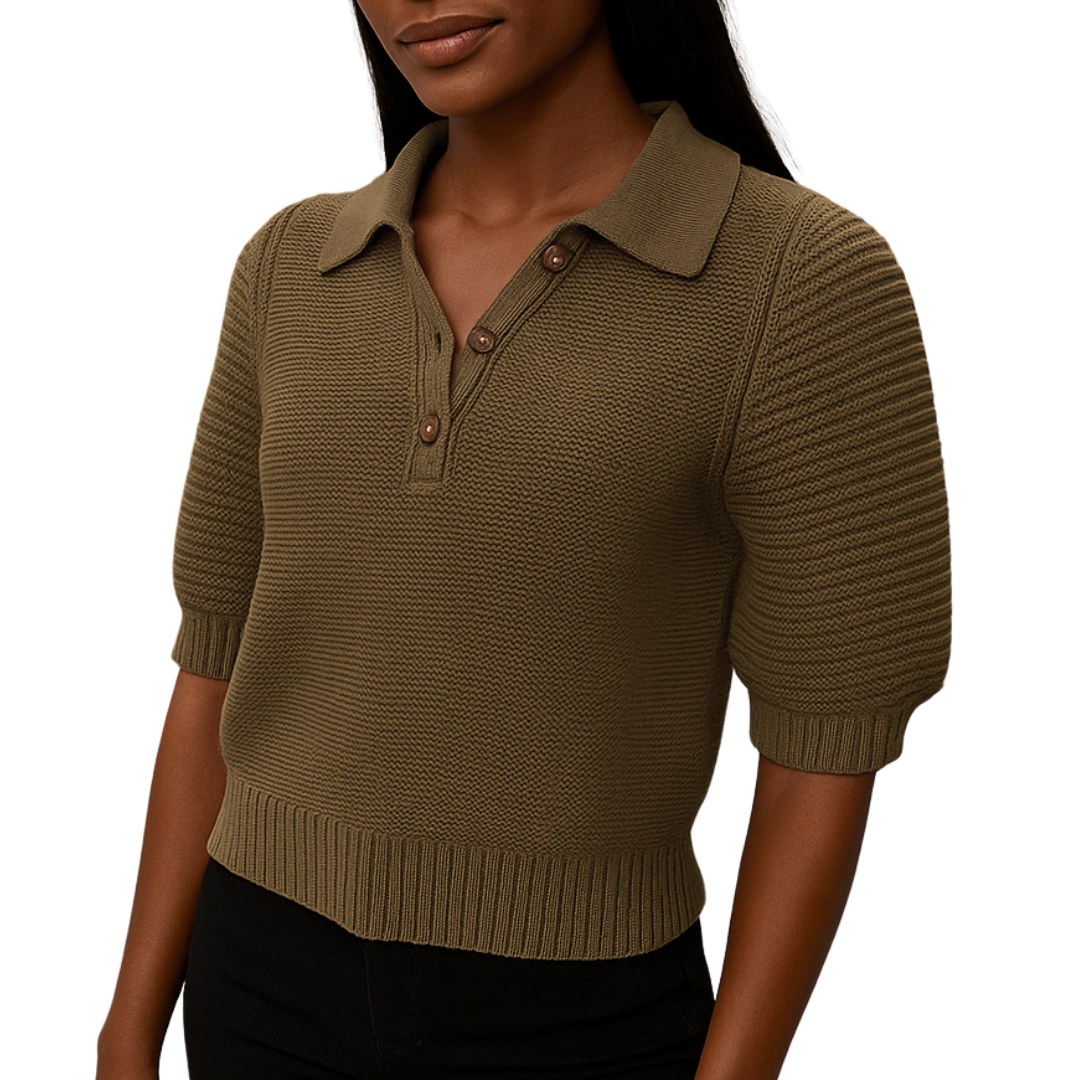 Marley Collared Popover in Olive