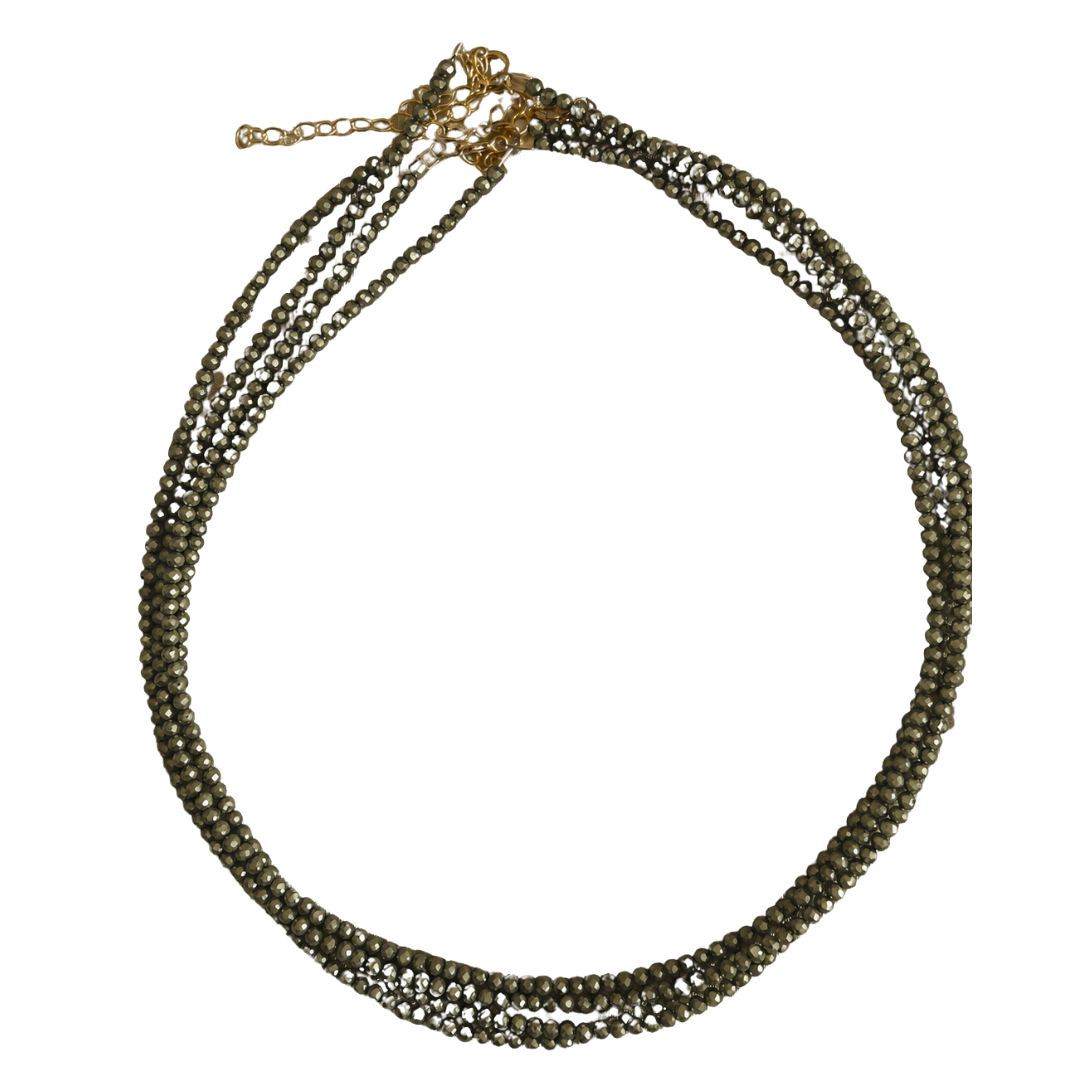 Micro Gemstone Choker in Pyrite