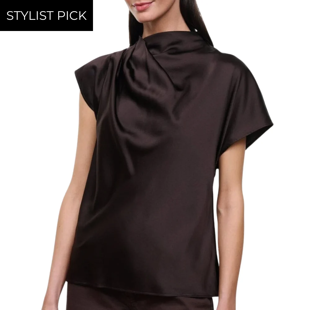 Davina Silk Top in Earth