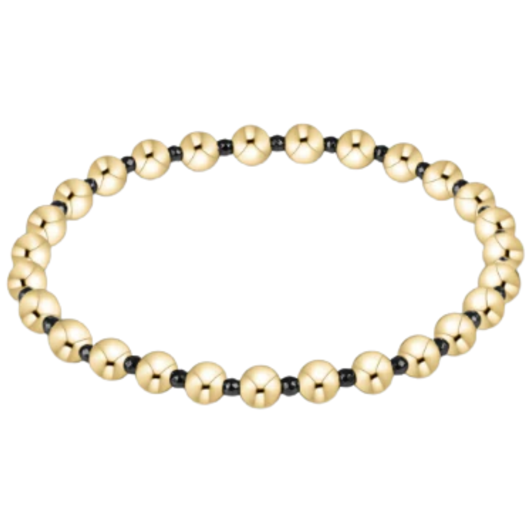 Faceted Hematite Grateful Pattern 5mm Bead Bracelet