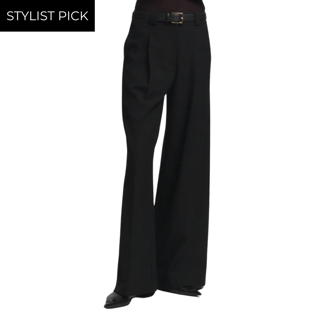 Tiffany Wideleg Trouser in Black