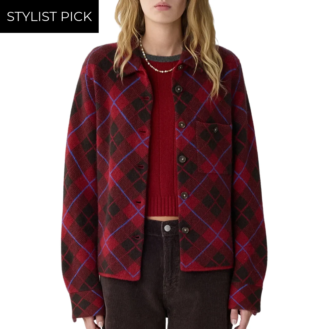 Dylan Plaid Shirt in Carmine Combo