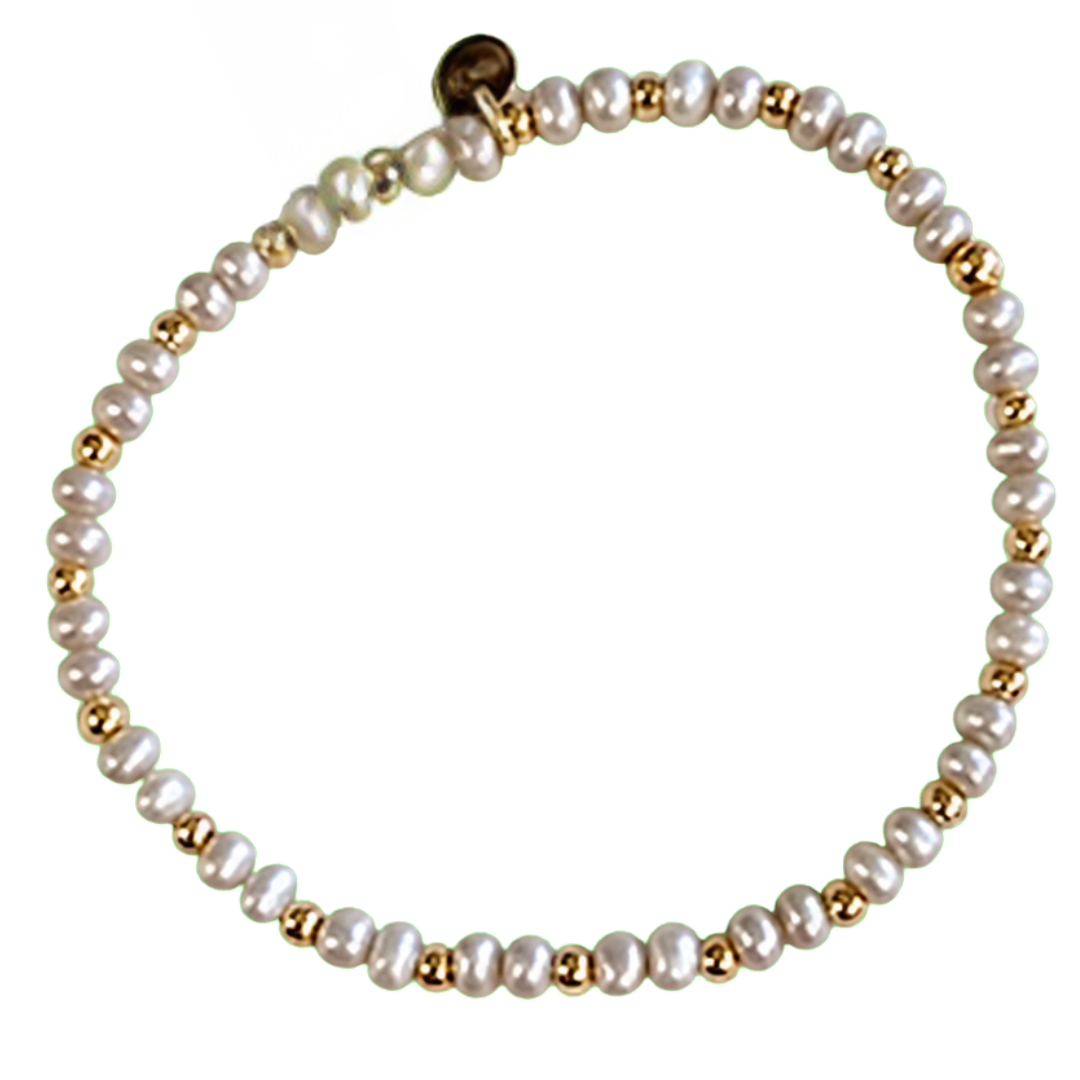 Pearl & Gold Stretch Bracelet