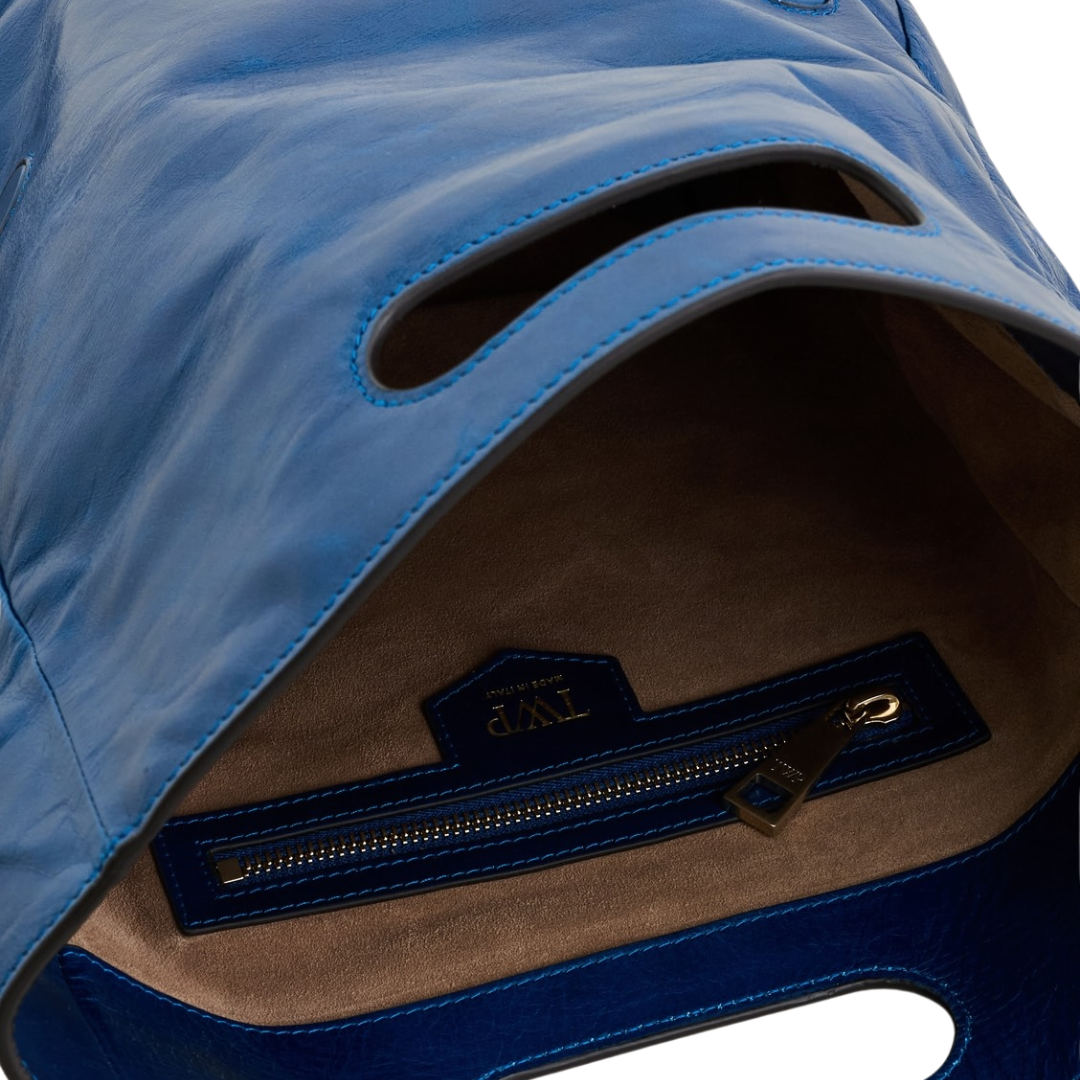 Roll Top Grocer Bag in True Blue