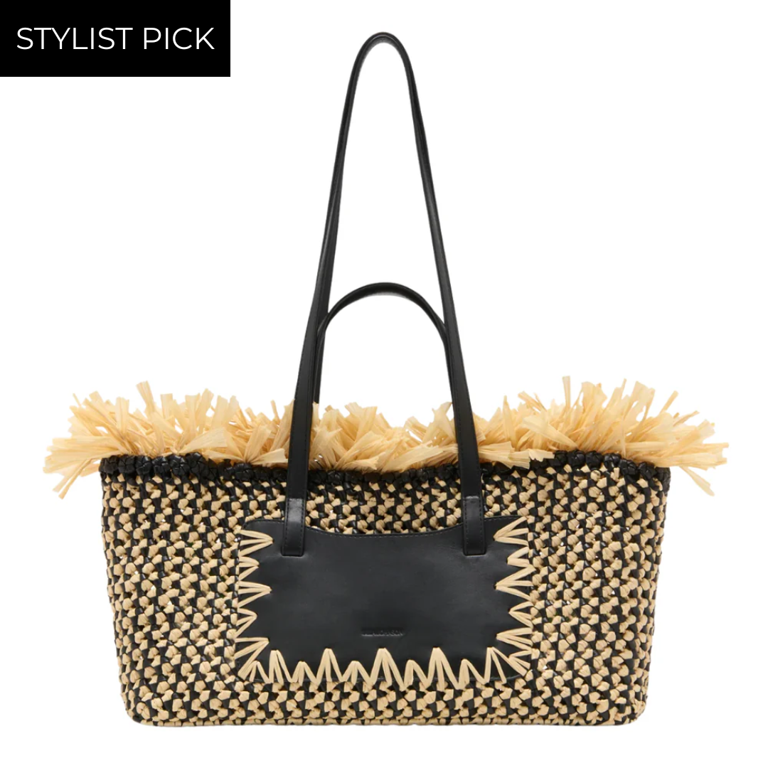 Lali Small East-West Tote in Noir Natural