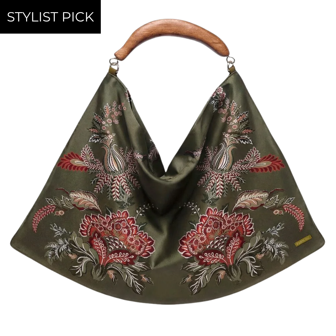 Large Scarf Bag in Moss Green