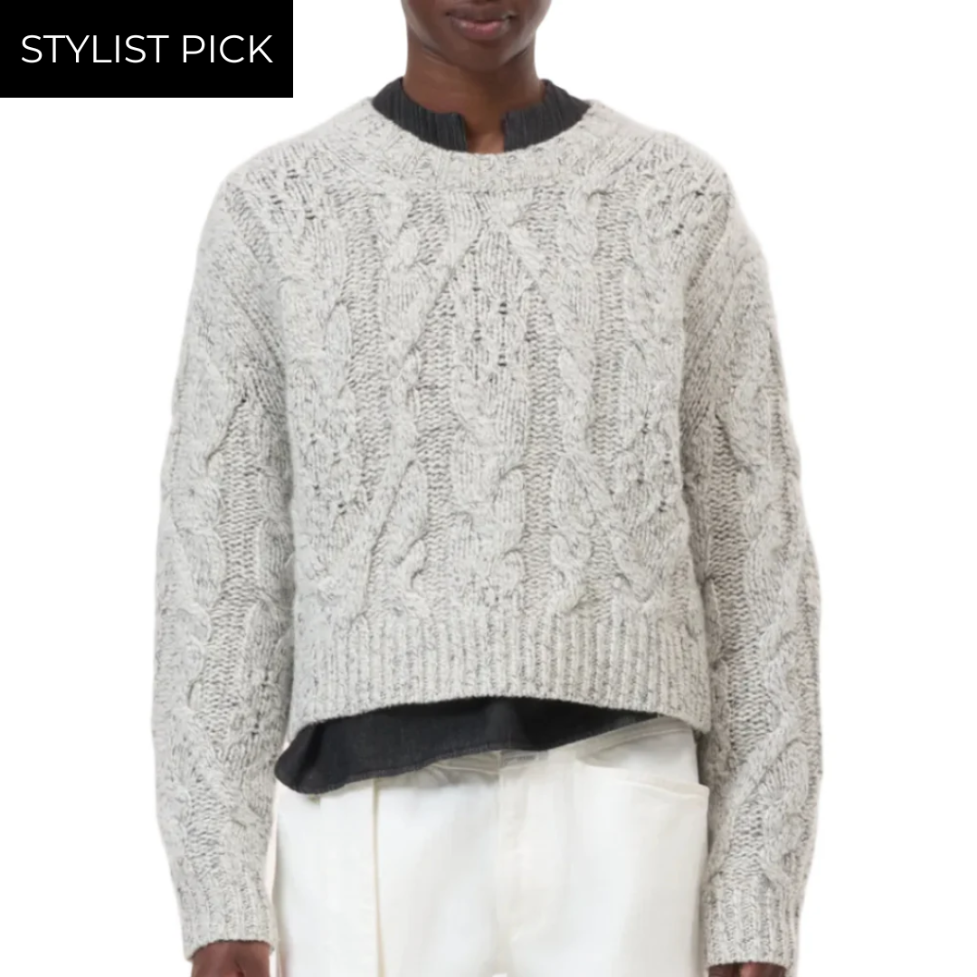 Crew Neck Long Sleeve Sweater in Shetland