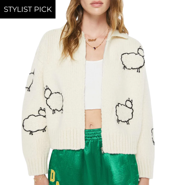 Mother The Crop Raquette Cardigan in Wool Plus The Gang
