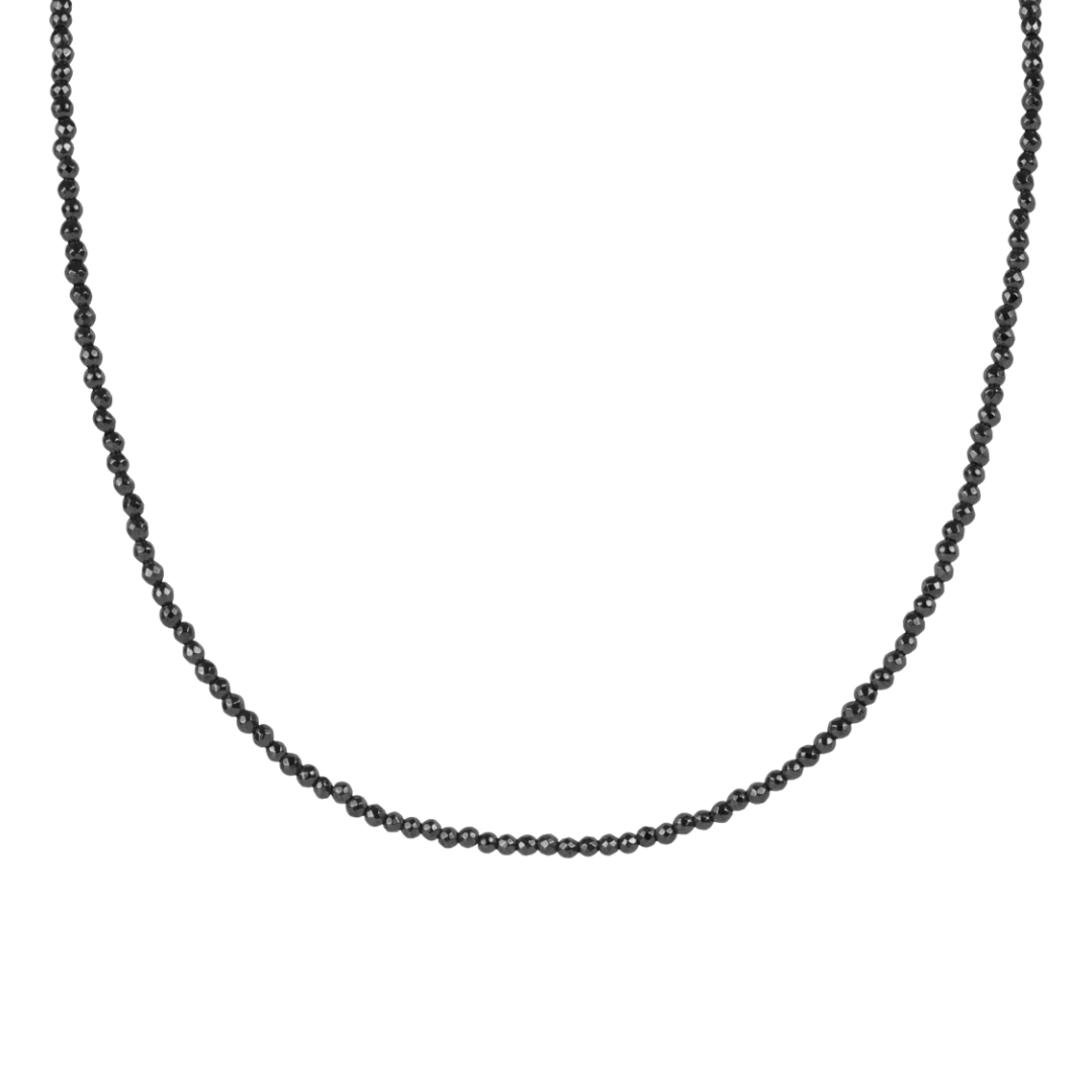 15" Choker Faceted Hematite 2mm Bead