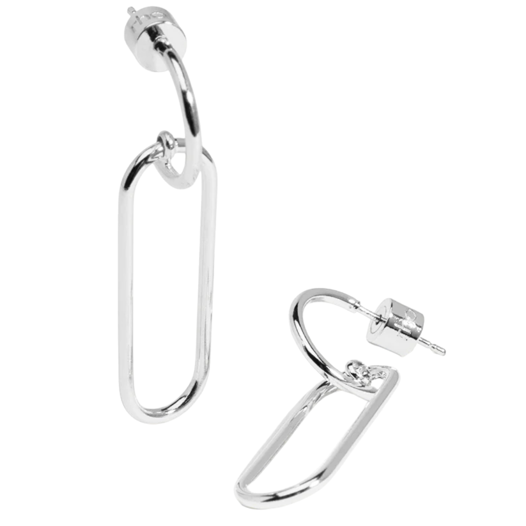 Paperclip Drop Earring in Silver