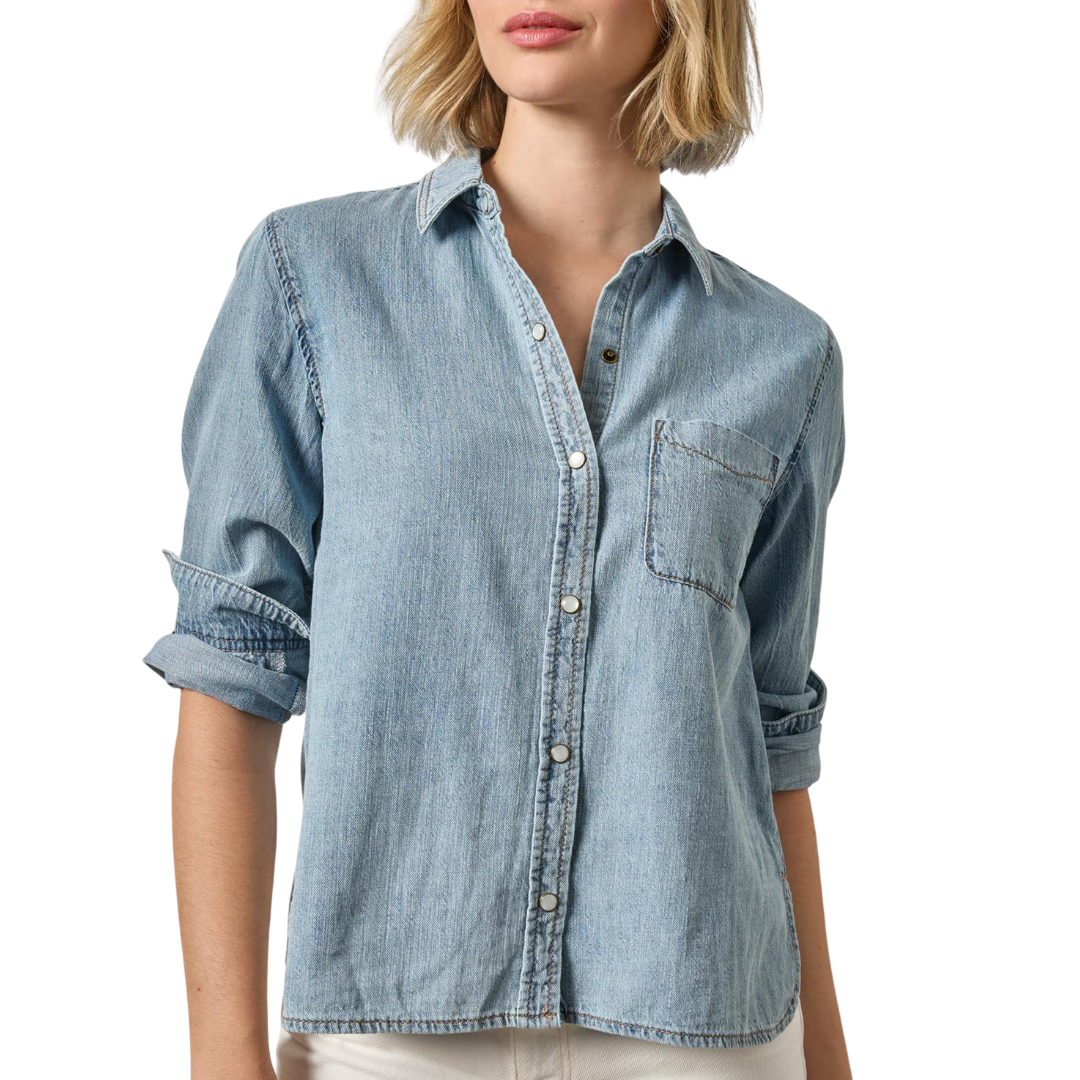 Denim Button Down in Blue Wash