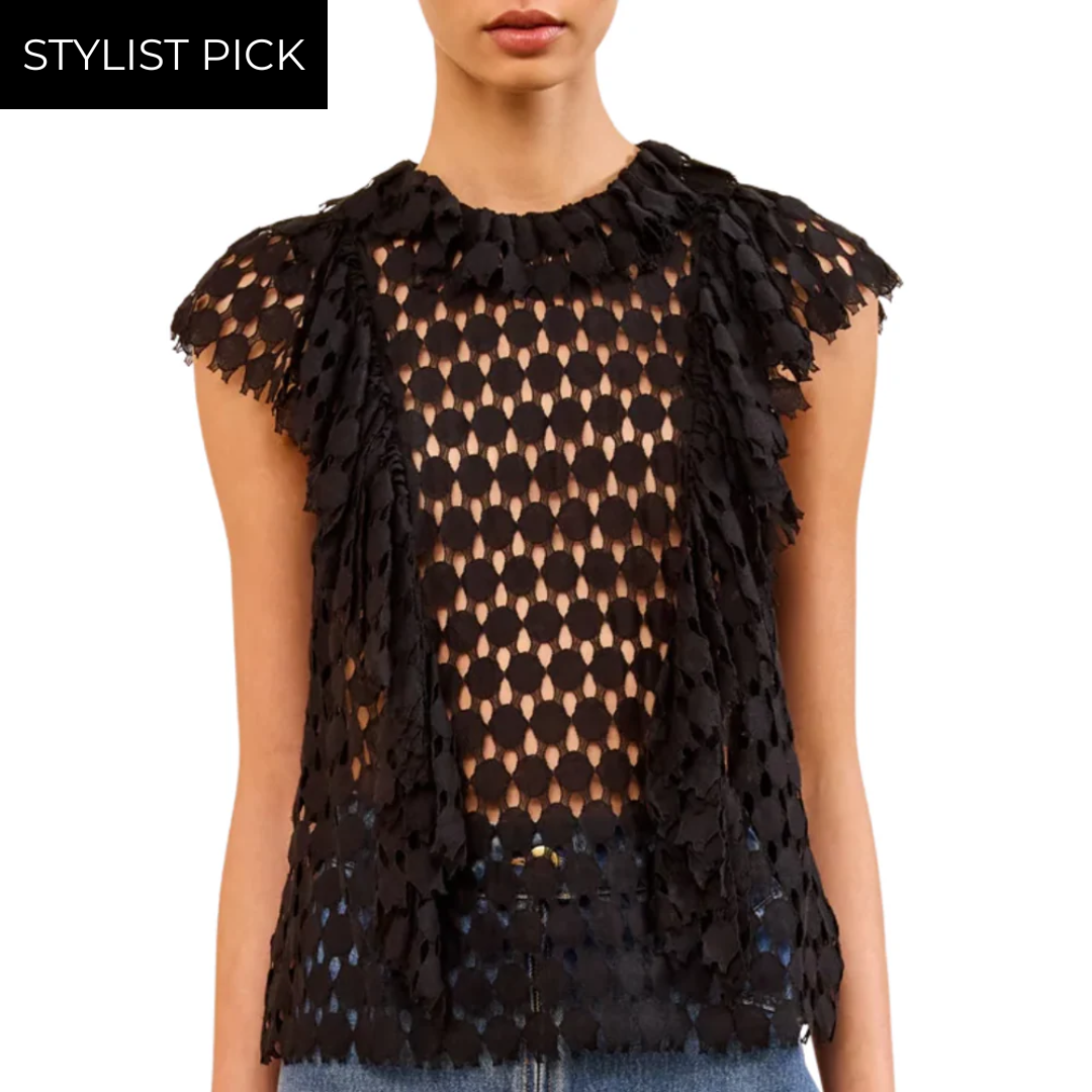 Daevy Lace Top in Noir