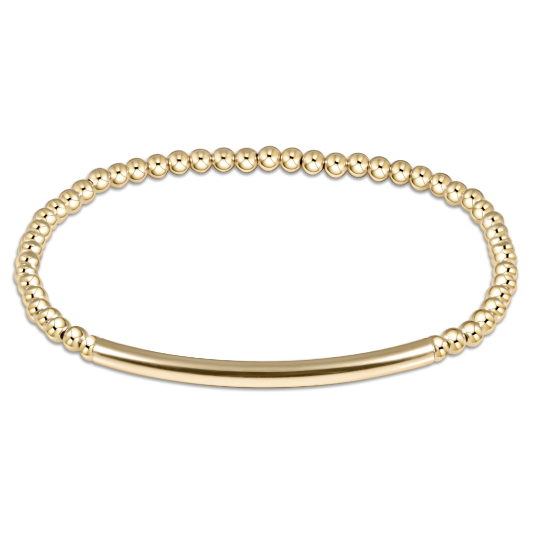 Bliss Bar Smooth Gold 3mm Bracelet- Extends