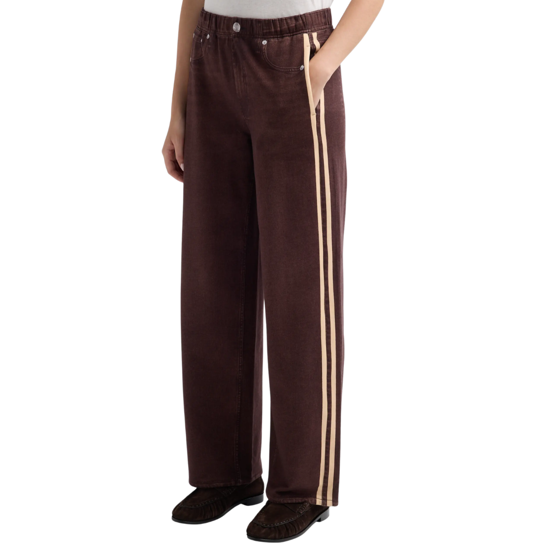 Miramar Sport Stripe Track Pant in Chocolate