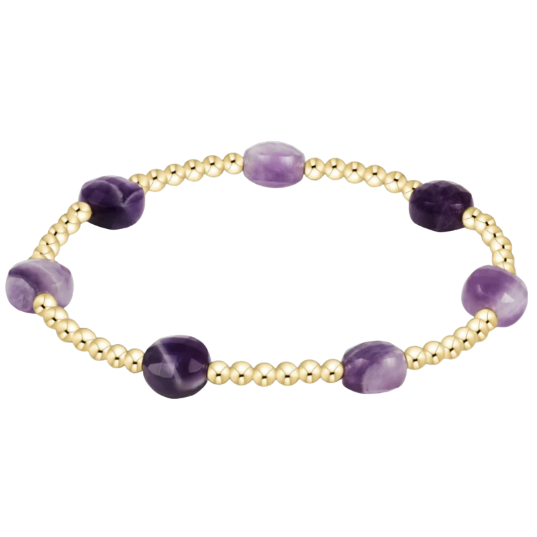 Admire Gold 3mm Bead Bracelet in Amethyst