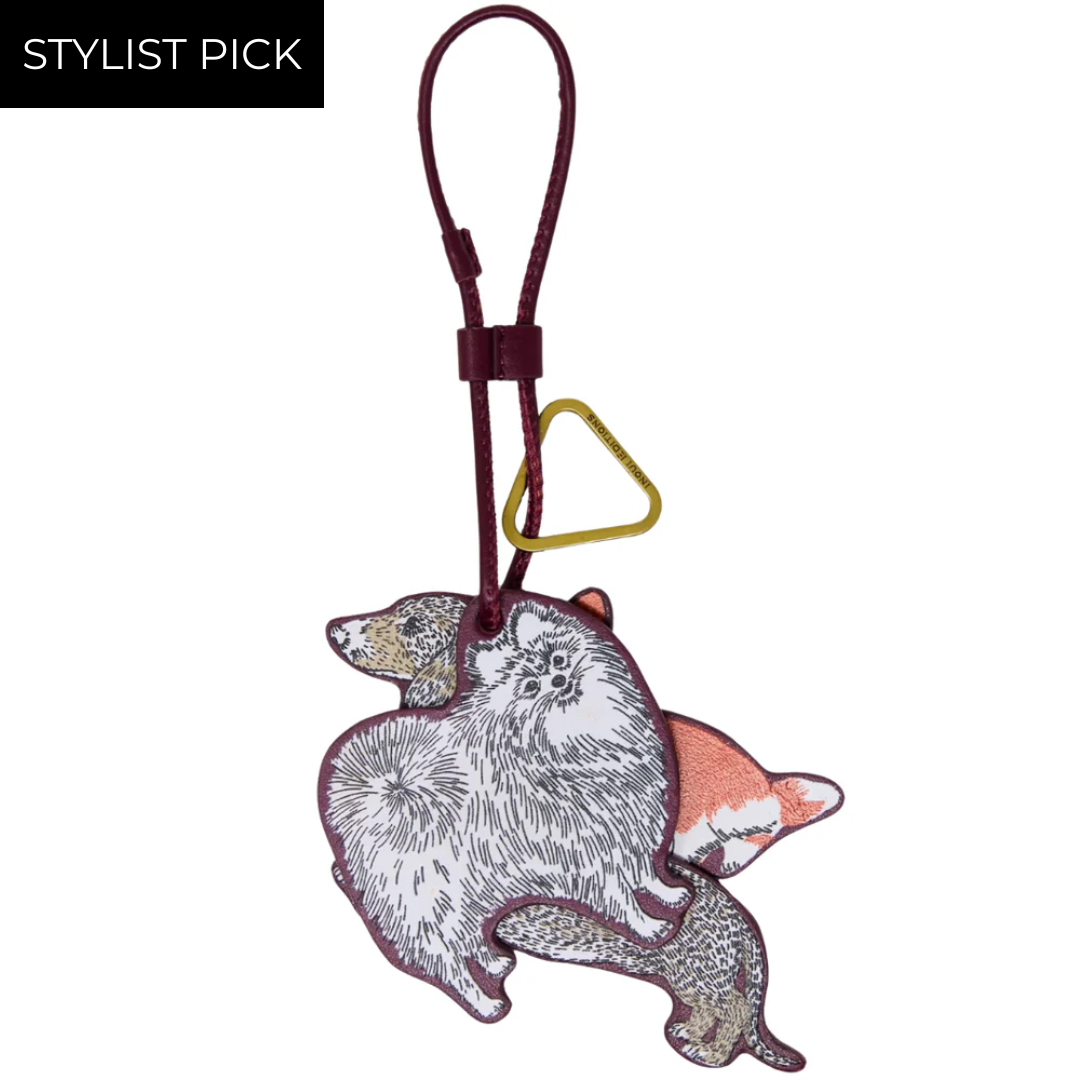 Toutou Keychain in Burgundy