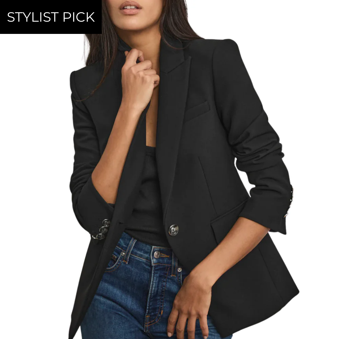 Miller Single-Breasted Dickey Jacket in Black