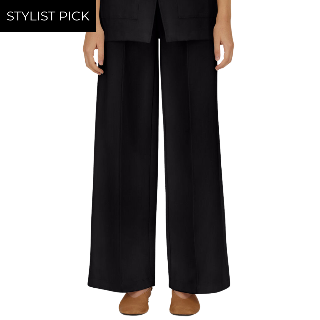 Trousers In Dense Rome Stitch Jersey in Black
