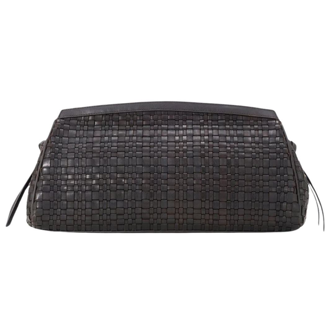 Maude Soft Clutch in Espresso Woven