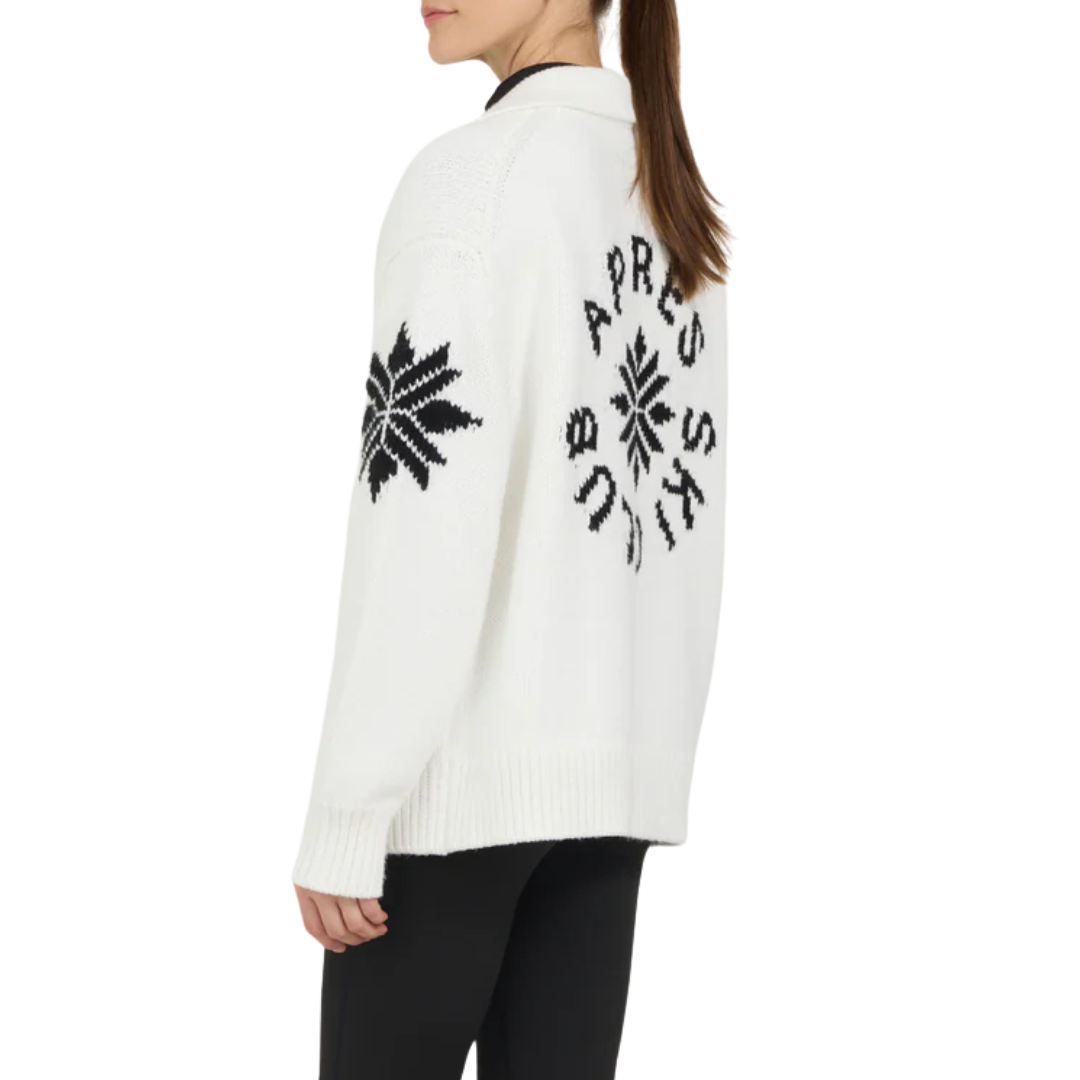 Ski Club Cardigan in Ivory Combo