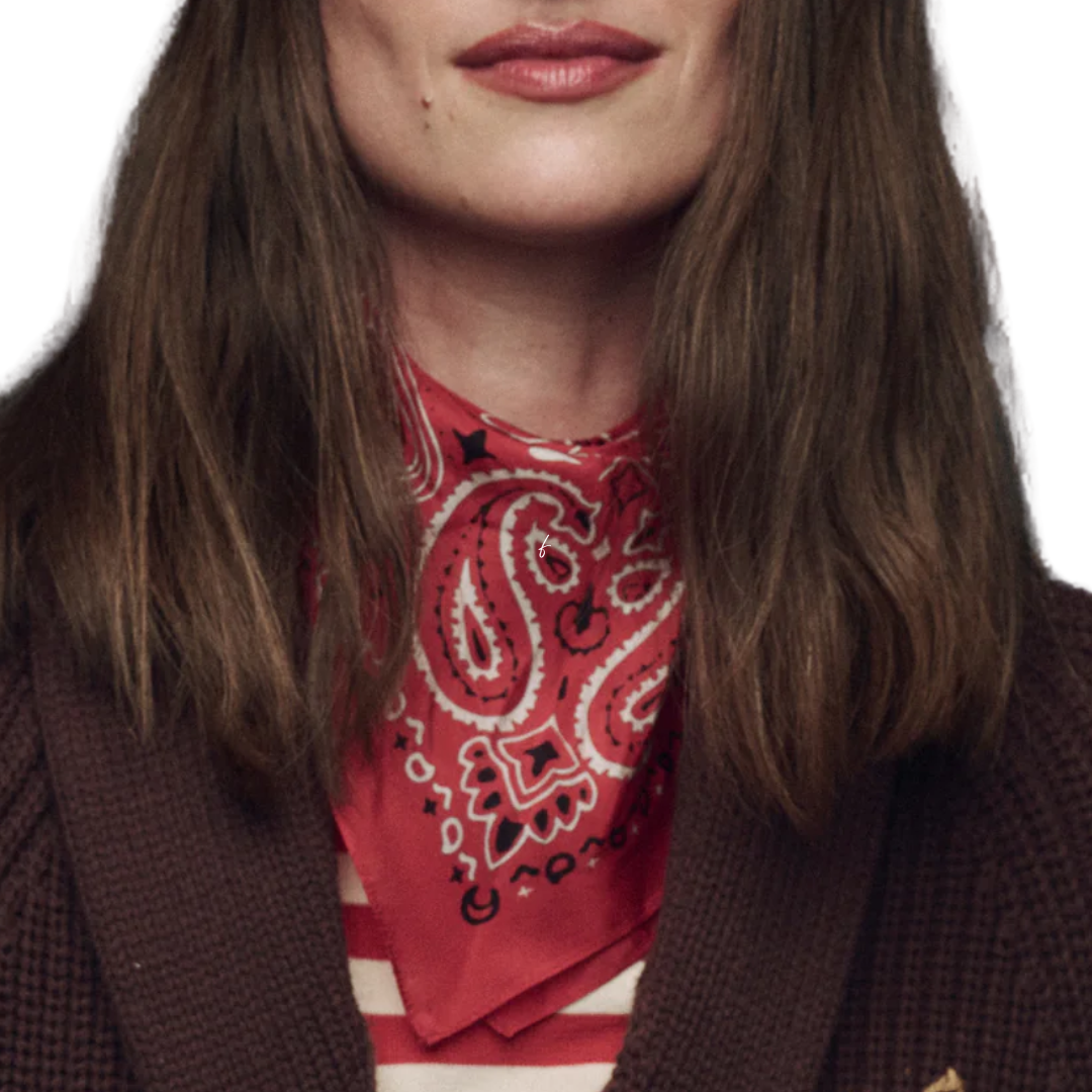 Silk Bandana in True Red