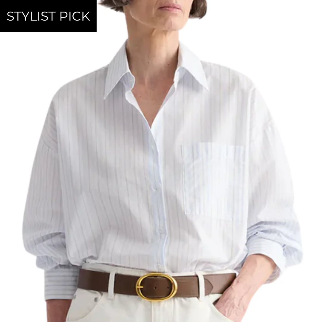 Something Borrowed Shirt in White/Blue