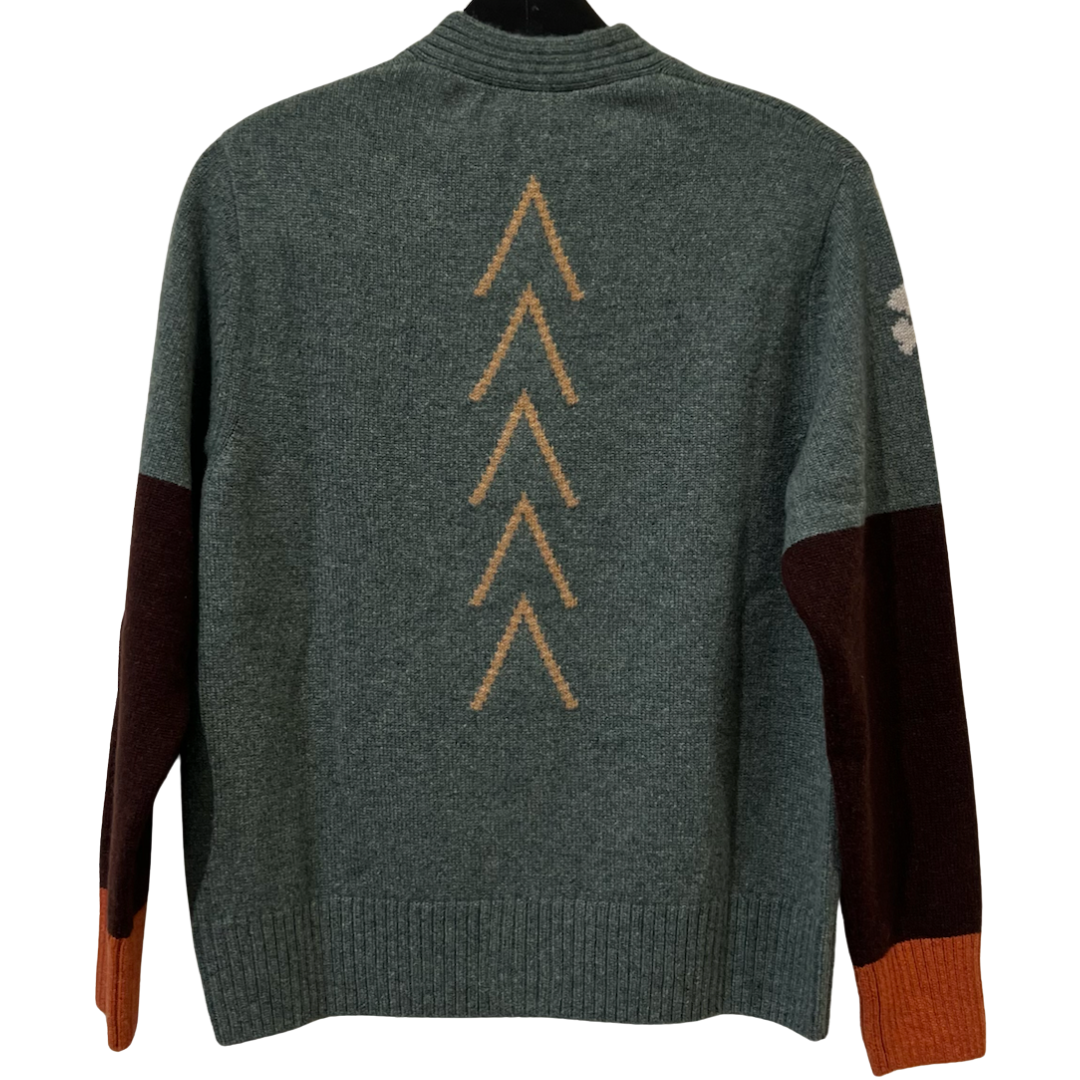 Arrows Cashmere Cardigan in Sage/Mix
