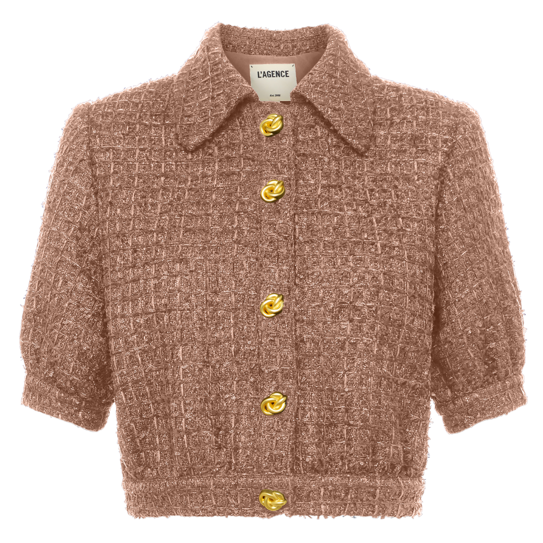 Cove Cropped Tweed Jacket in Cappuccino