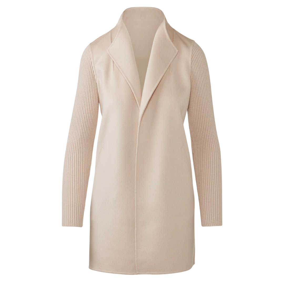Rib Sleeve Coat in Sandstone