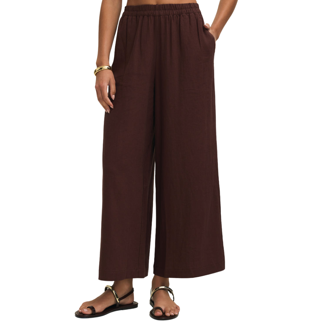 Scout Linen Pant in Chocolate Cherry