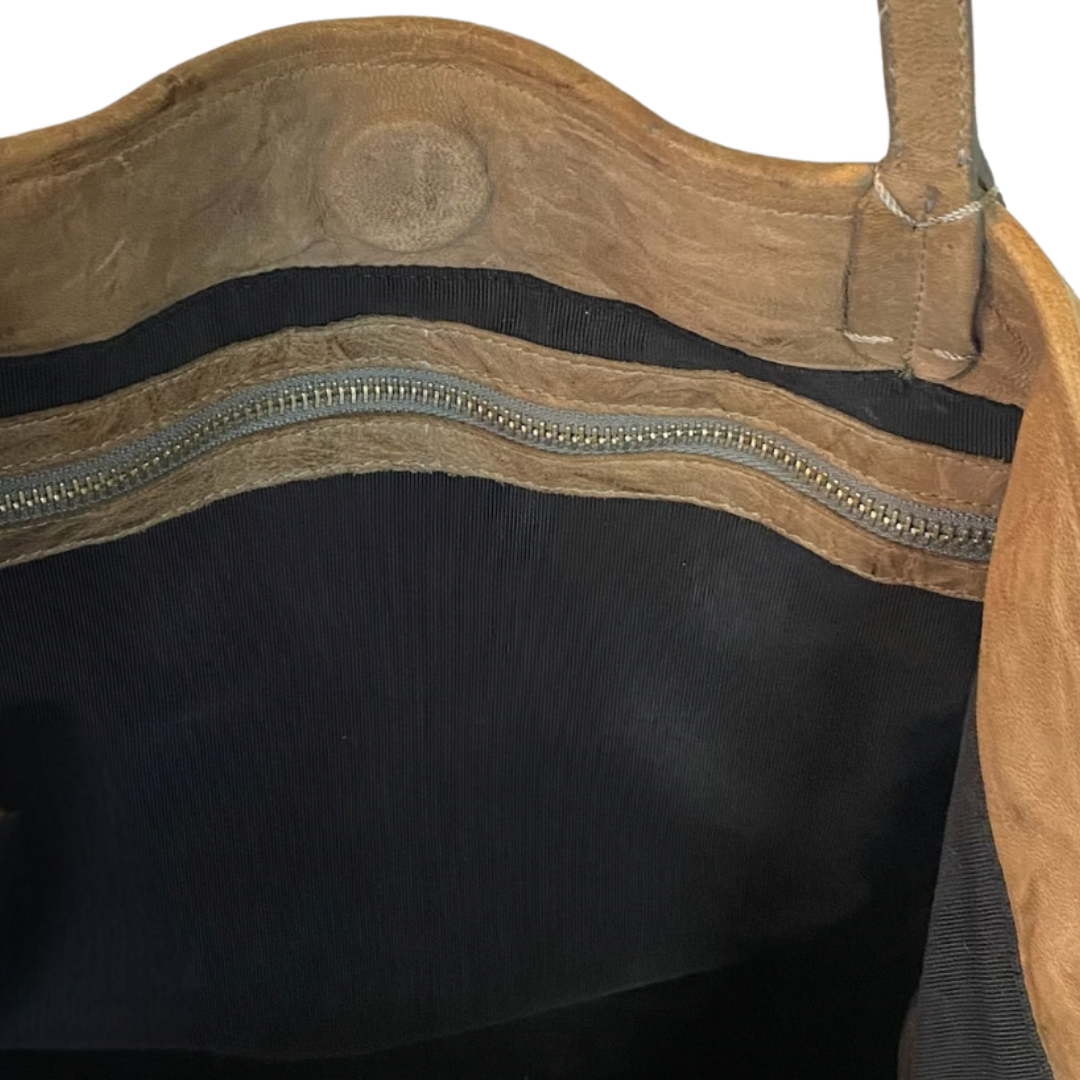 Studded Tote in Taupe Borello