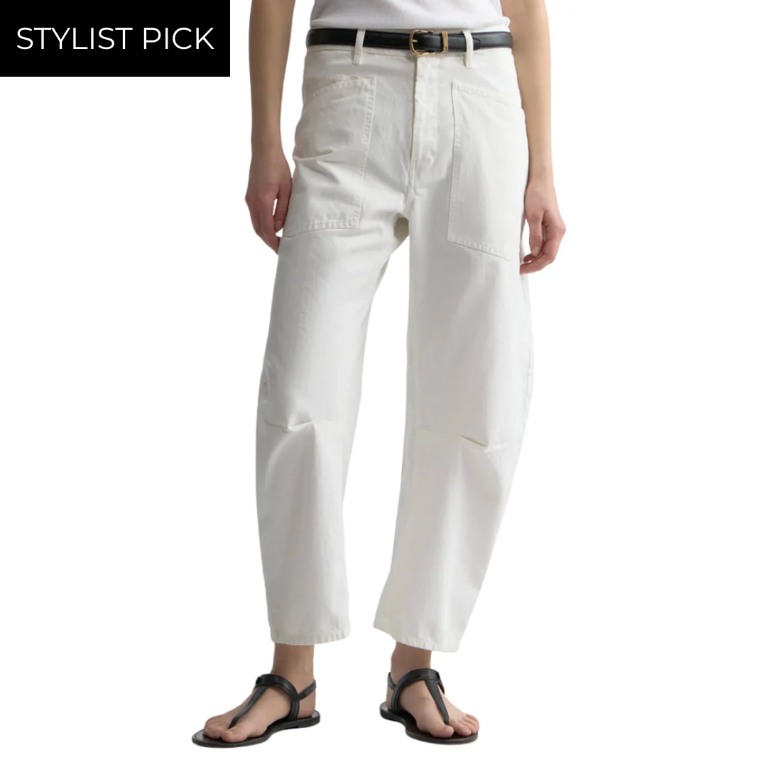 Shon Herringbone Pant in Vintage Cream