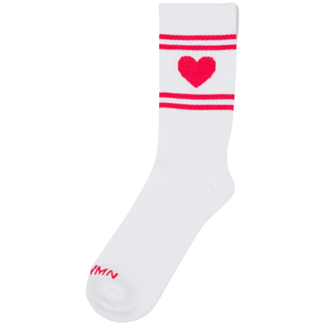 Heart Logo Socks in White/Red