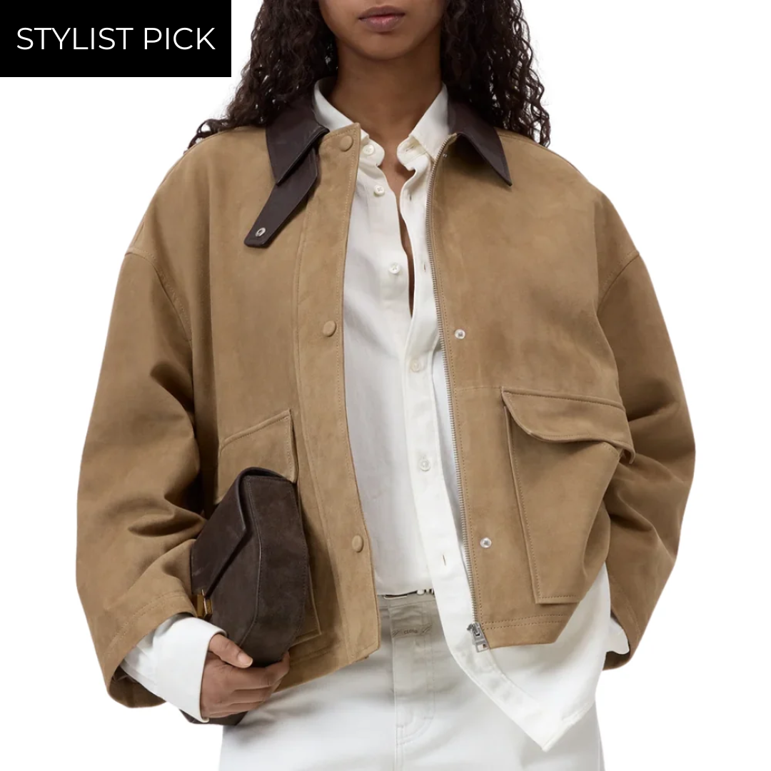 Goatskin Country Jacket in Sand Beige