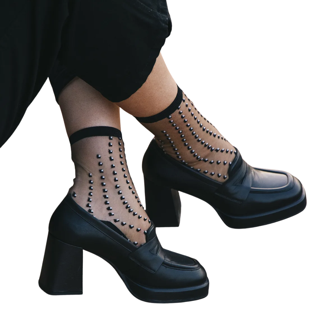 Crescent Dunes Socks in Black