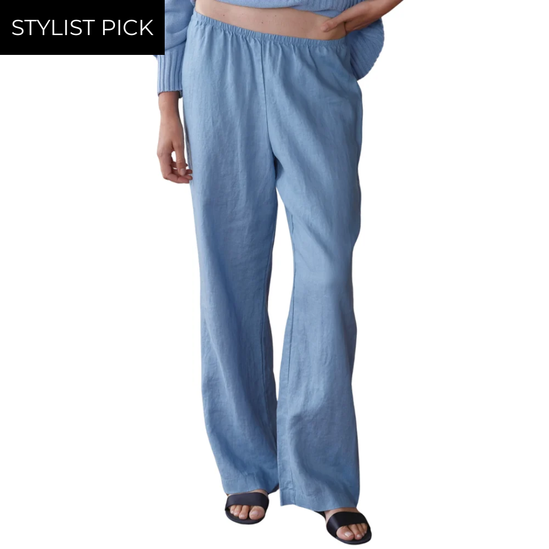The Linen Simple Pant in Cornflower