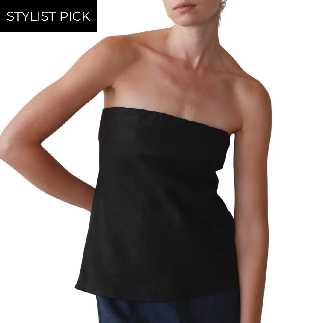 The Linen Tube Top in Jet