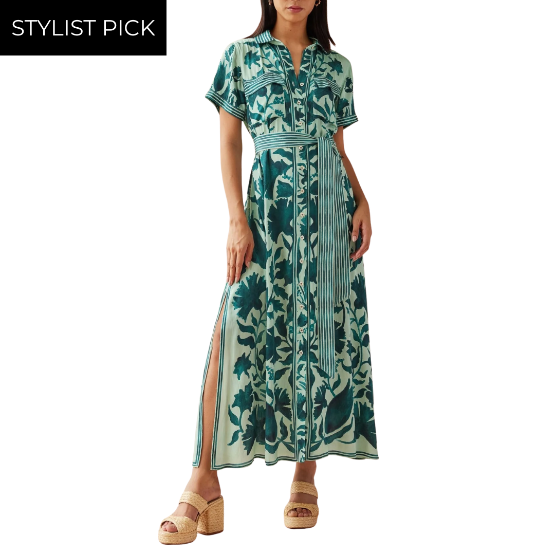 Amira Shirt Dress in Delfina Montego