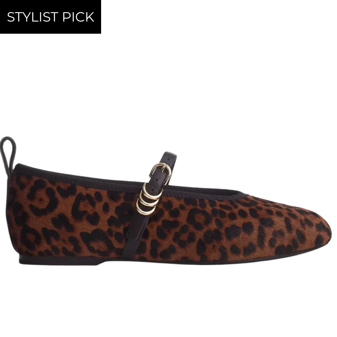 Spire Mary Janes in Leopard Hair Calf