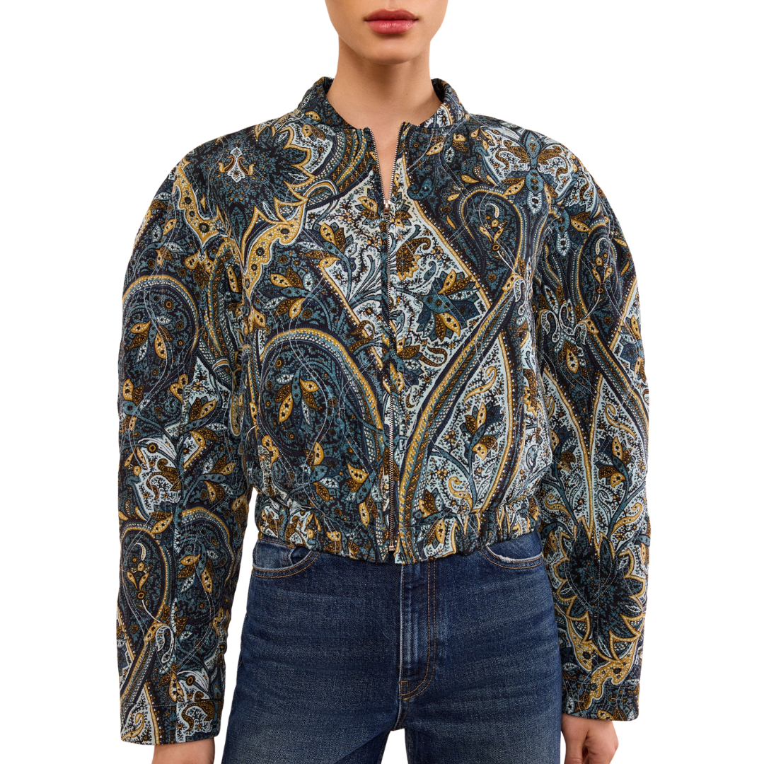Yara Silk Jacket in Prussian