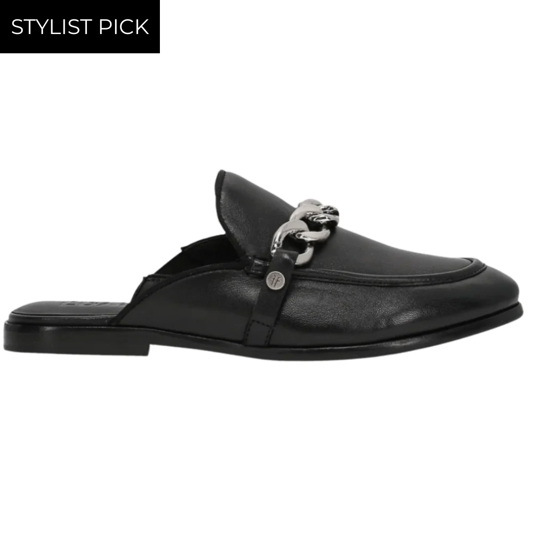 Faith Chain Mule in Black