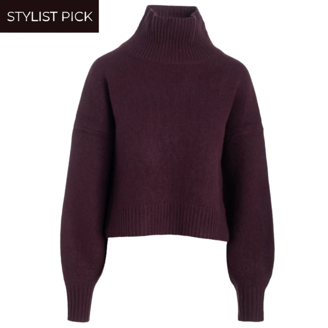 Heirloom Cashmere Oversized Turtleneck in Merlot