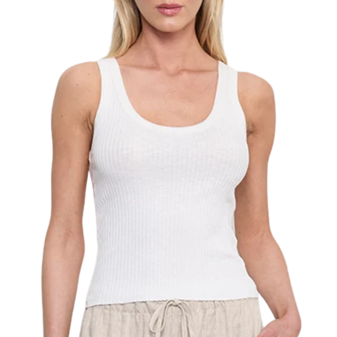 Military Rib Crop Tank in Undyed