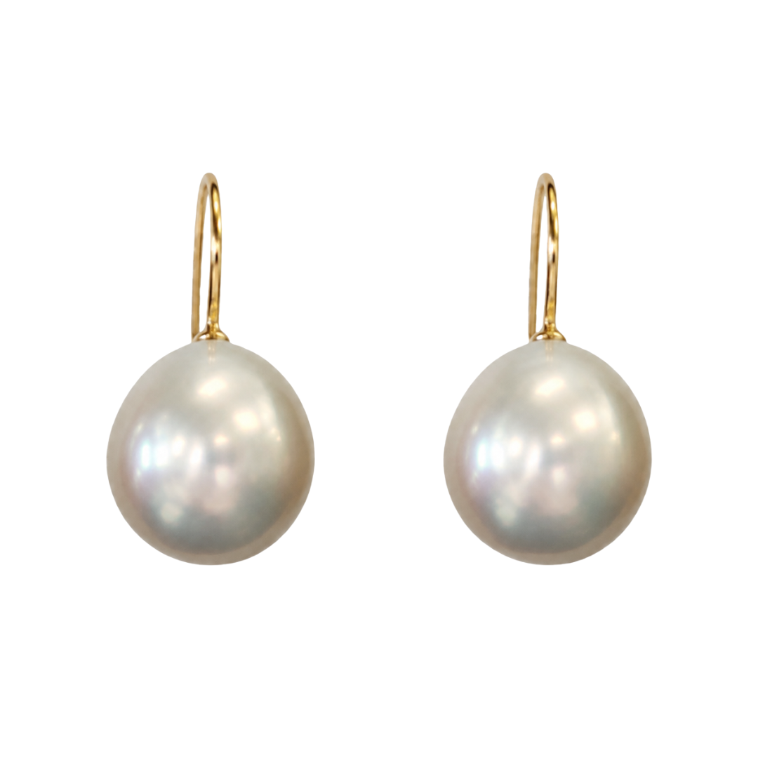 White Baroque Pearl Earring
