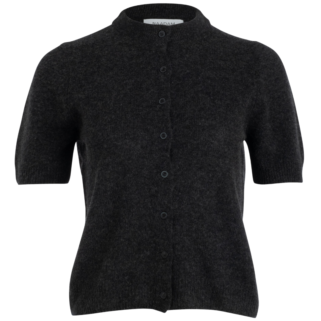 Coastal Cashmere S/S Cardigan in Smoke